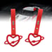 BRAND NEW 2PCS SPACE HEART RED JDM TSURIKAWA RING Red Handle Strap Drift Charm