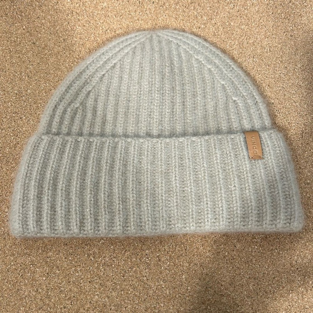 Vince Tan Cashmere Donegal Rib Cuffed Hat one size