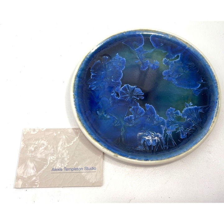 Alexis Templeton Newfoundland Glazed Ceramic Plate 6.5 Blue & White Handcrafted