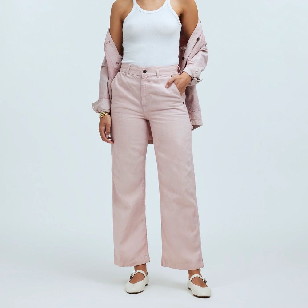 Madewell x MN Dye Studio Perfect Vintage Wide-Leg Carpenter Jean shades pink 31
