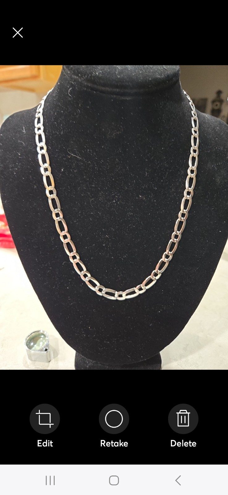 925 Sterling Silver Italy Figaro Chain Necklace 20\ 