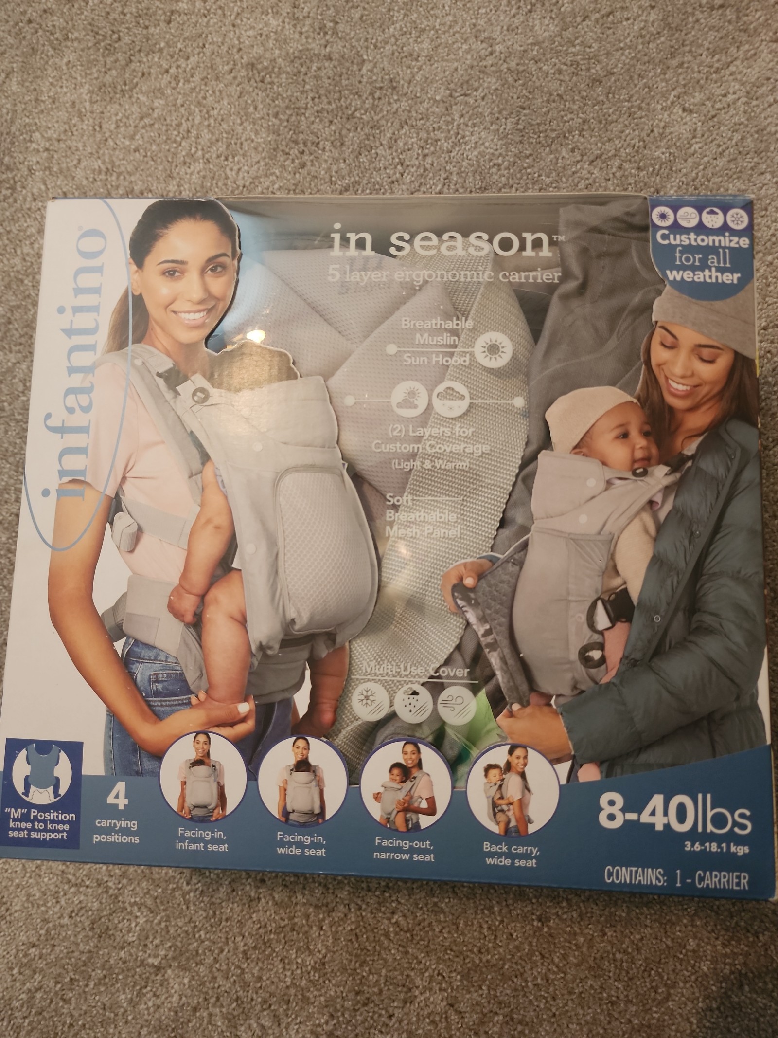 Infantino in season 5 layer ergonomic baby / toddler carrier