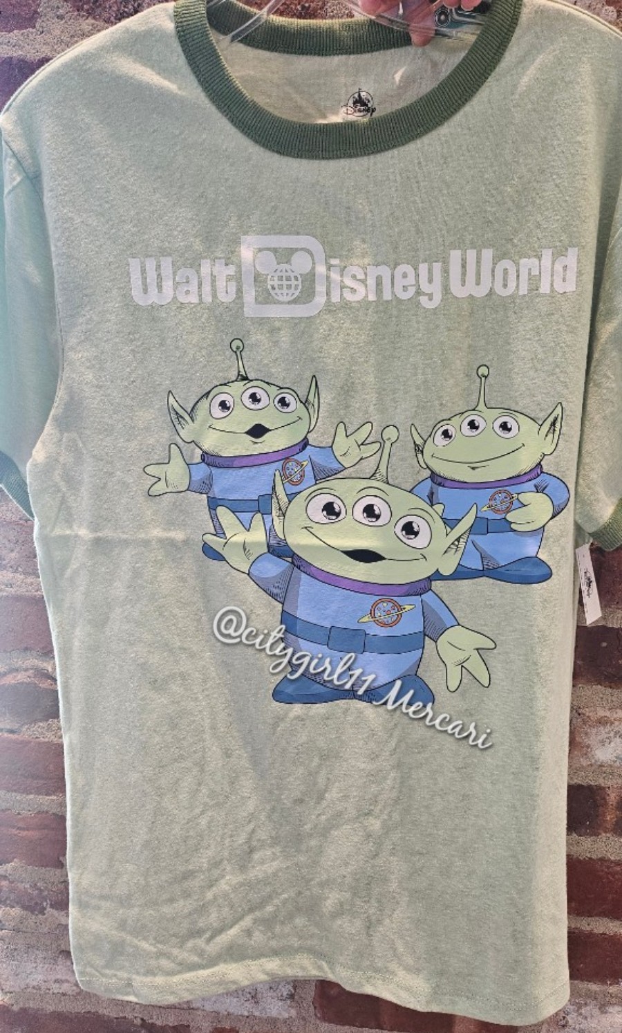 Walt Disney World Aliens Toy Story Men's unisex Round neck t-shirt M Light Green