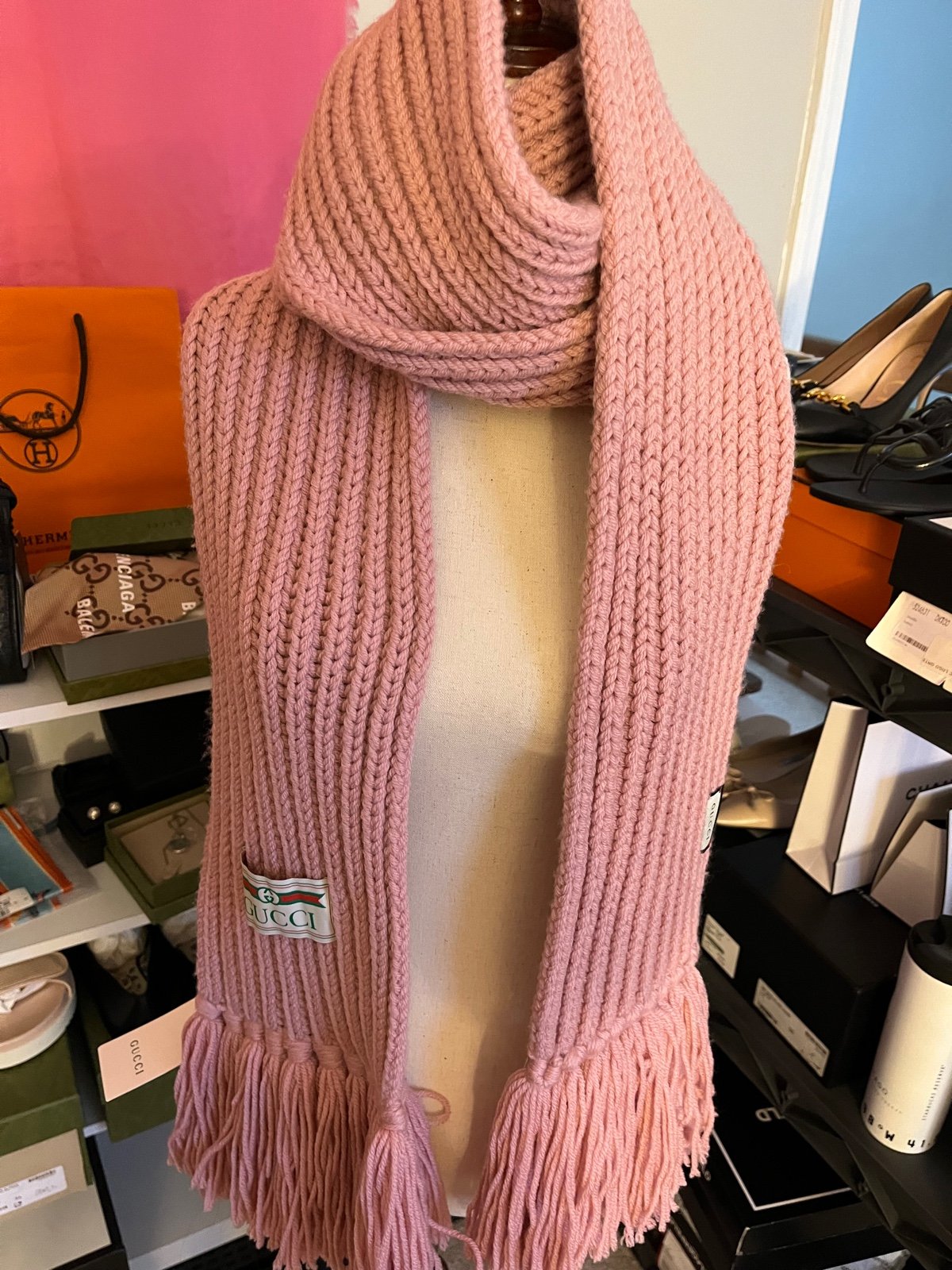 Gucci SC long bigne scarf 19x220 100% wool
