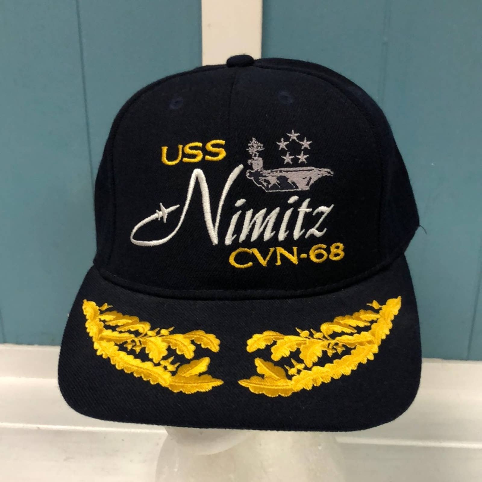 Vtg The Corps U.S. Navy USS Nimitz CVN-68 Embroidered Baseball Cap Made in USA