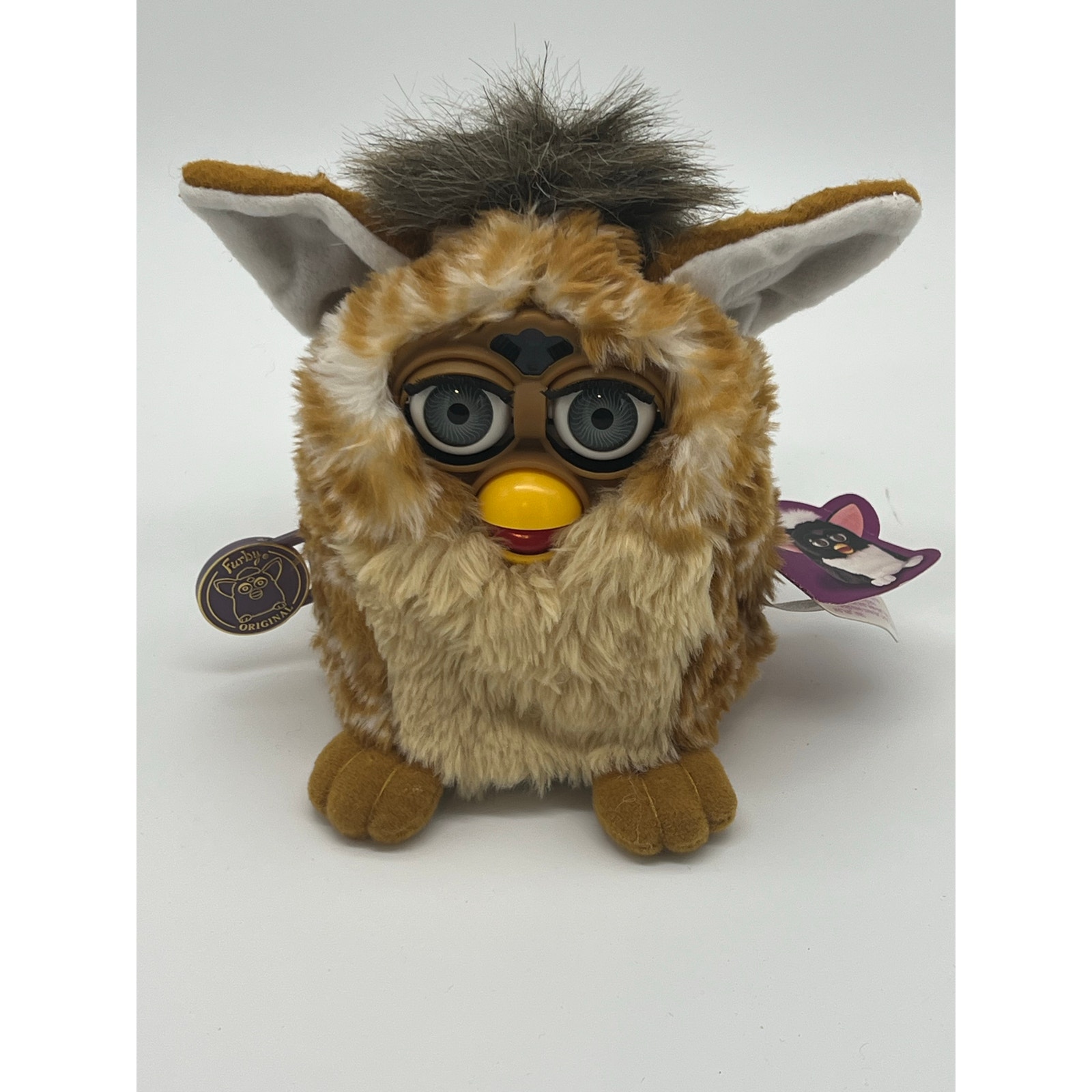 Vintage Furby 1998 Giraffe print brown/tan 70-800 - works!