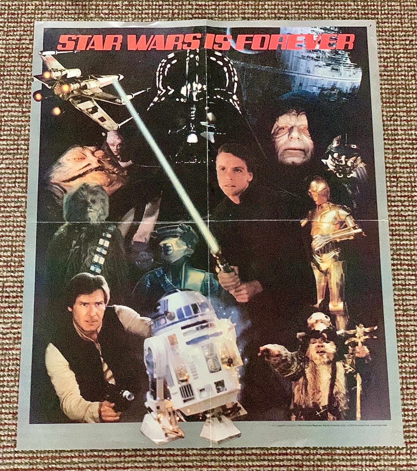 1984 Vtg Officially Licensed Lucasfilm Double Sided Star Wars Is Forever Poster