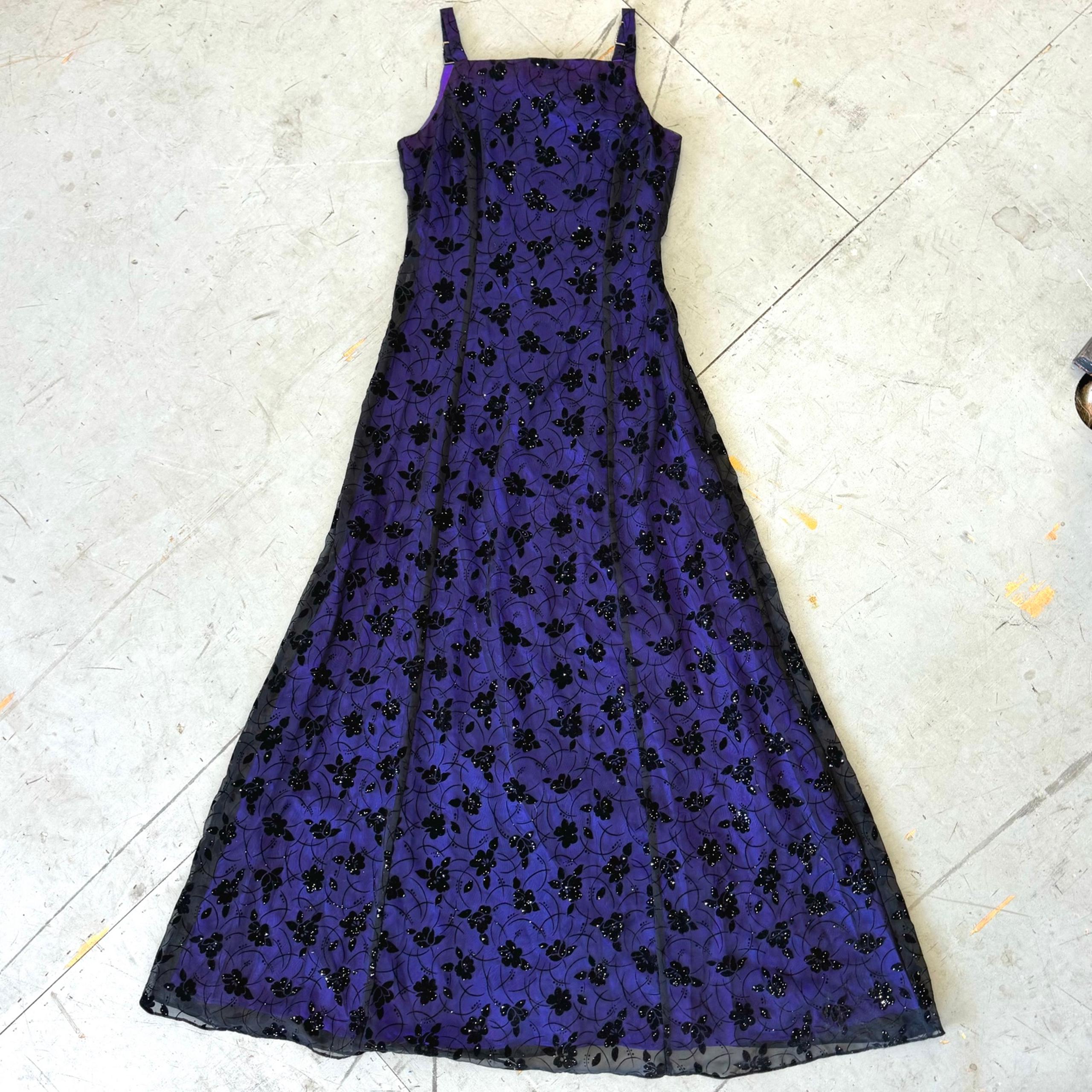1990s whimsygoth floral prom dress