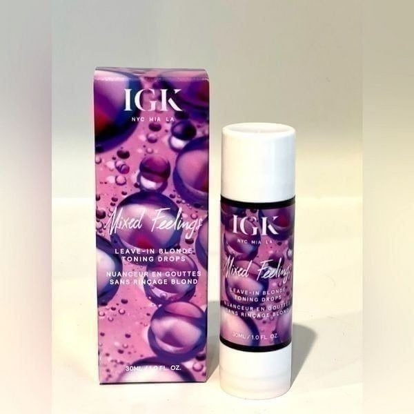 IGK MIXED FEELINGS LEAVE-IN BLONDE TONING purple DROPS brand new in box