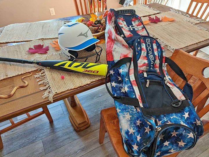 Boombah bat bag bat and helmet