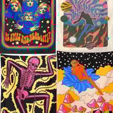 4 Goth Hippie Tapestry Decor Kit Pack Of 4 LARGE Brand new Hippie Black light Ta