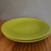 (2) FIESTA Lemongrass green dinner plates BBBB Homer Laughlin co.