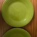 (2) FIESTA Lemongrass green dinner plates BBBB Homer Laughlin co.