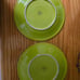 (2) FIESTA Lemongrass green dinner plates BBBB Homer Laughlin co.