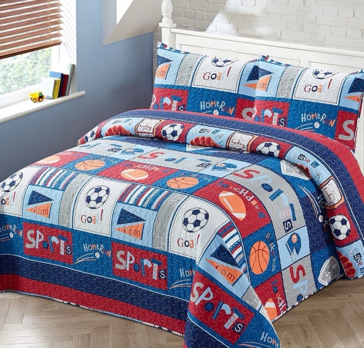 2 Piece Sports Bedspread Set
