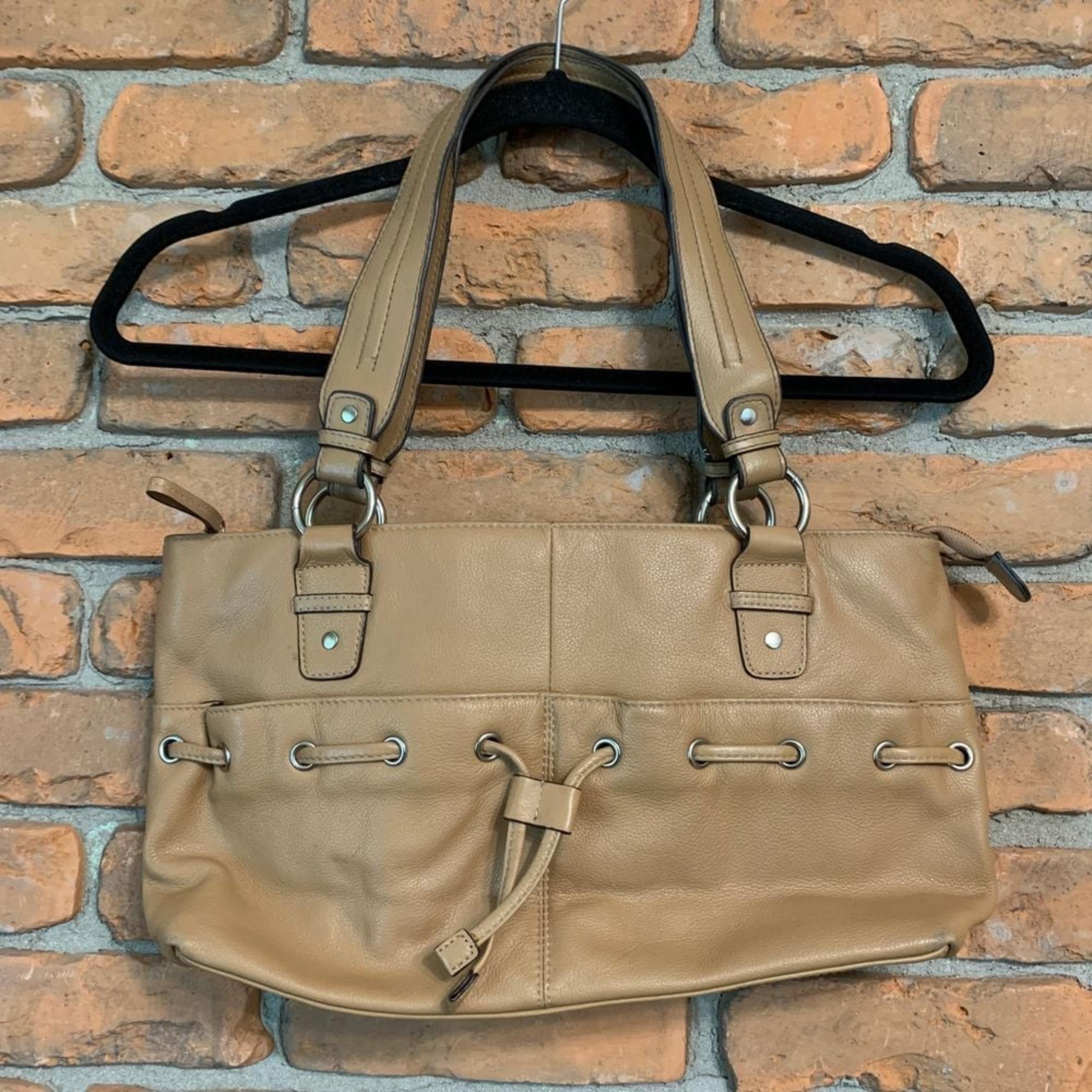Wilsons Leather Women's Pebbled Leather Satchel Purse Bag Light Brown Medium
