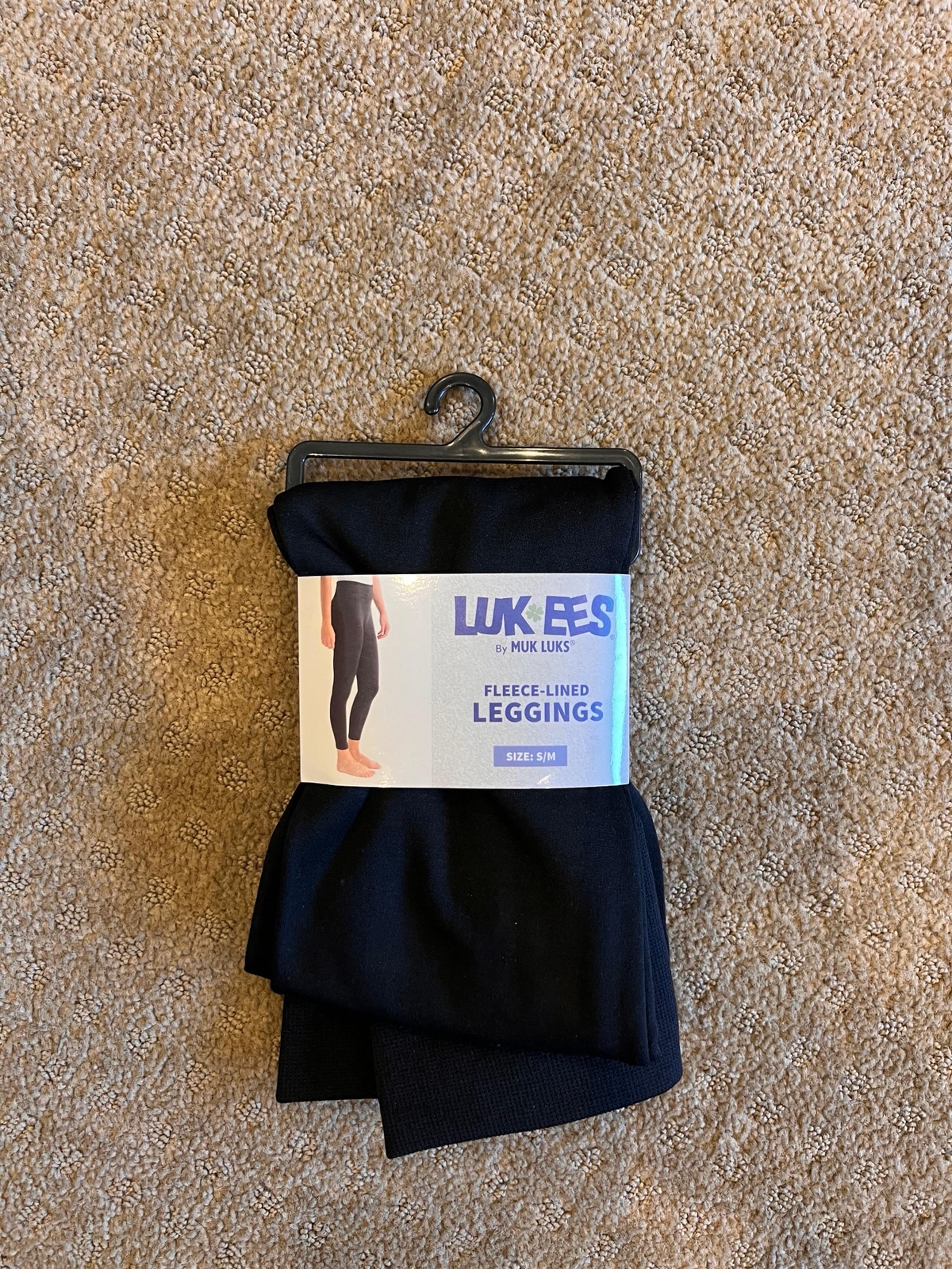 Muk Luks women’s black fleece lined leggings size small medium NWT summer casual