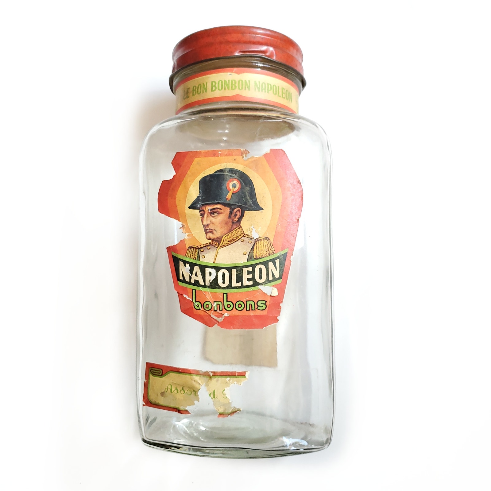 Napoleon BonBons Large Candy Jar Antique 12 Decor Container Glass