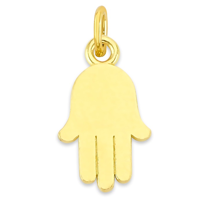 Mini Real Solid 14k Gold Hamsa Charm - Protection Jewelry