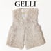 GELLI (Jelli) Shearling Vest, Shearling Gilet, Greige Beige