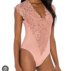 NWT We are HAH pink lace Lady Like bodysuit