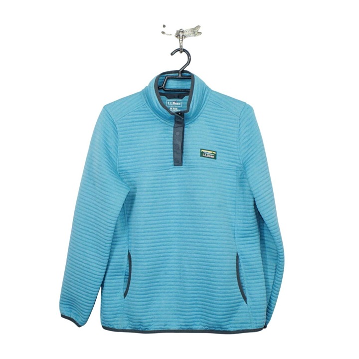 LL Bean Women's Airlight Knit Pullover Sweater Smoky Blue Heather Size M