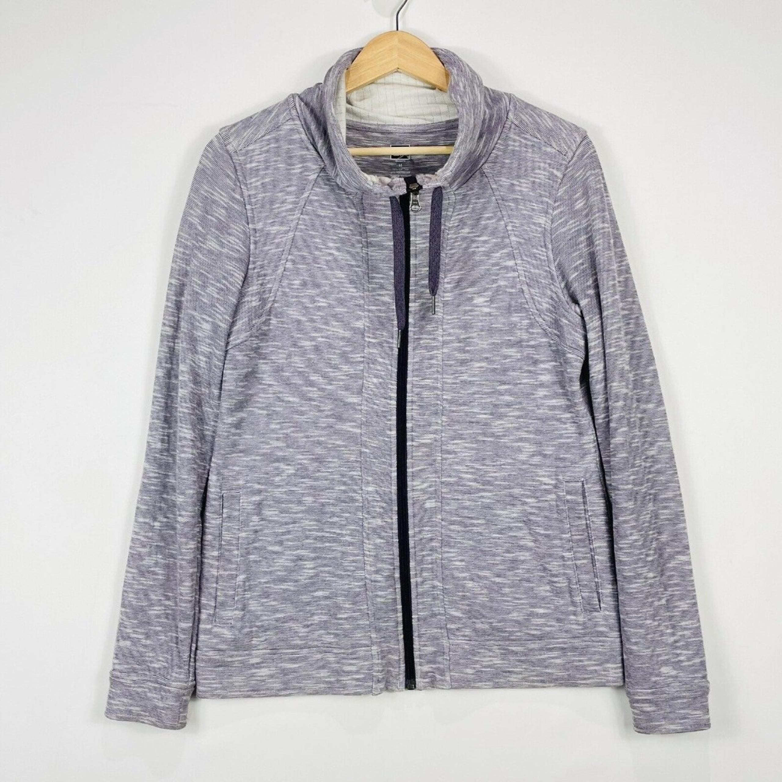 REI Coop Purple White Zip Front Lightweight Athletic Jacket Womens Sz Medium
