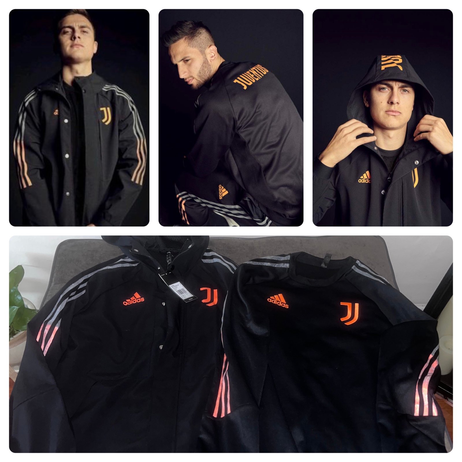 Adidas Juventus 20/21 Travel Soccer Jacket & Crewneck Sweatshirt Medium Lot