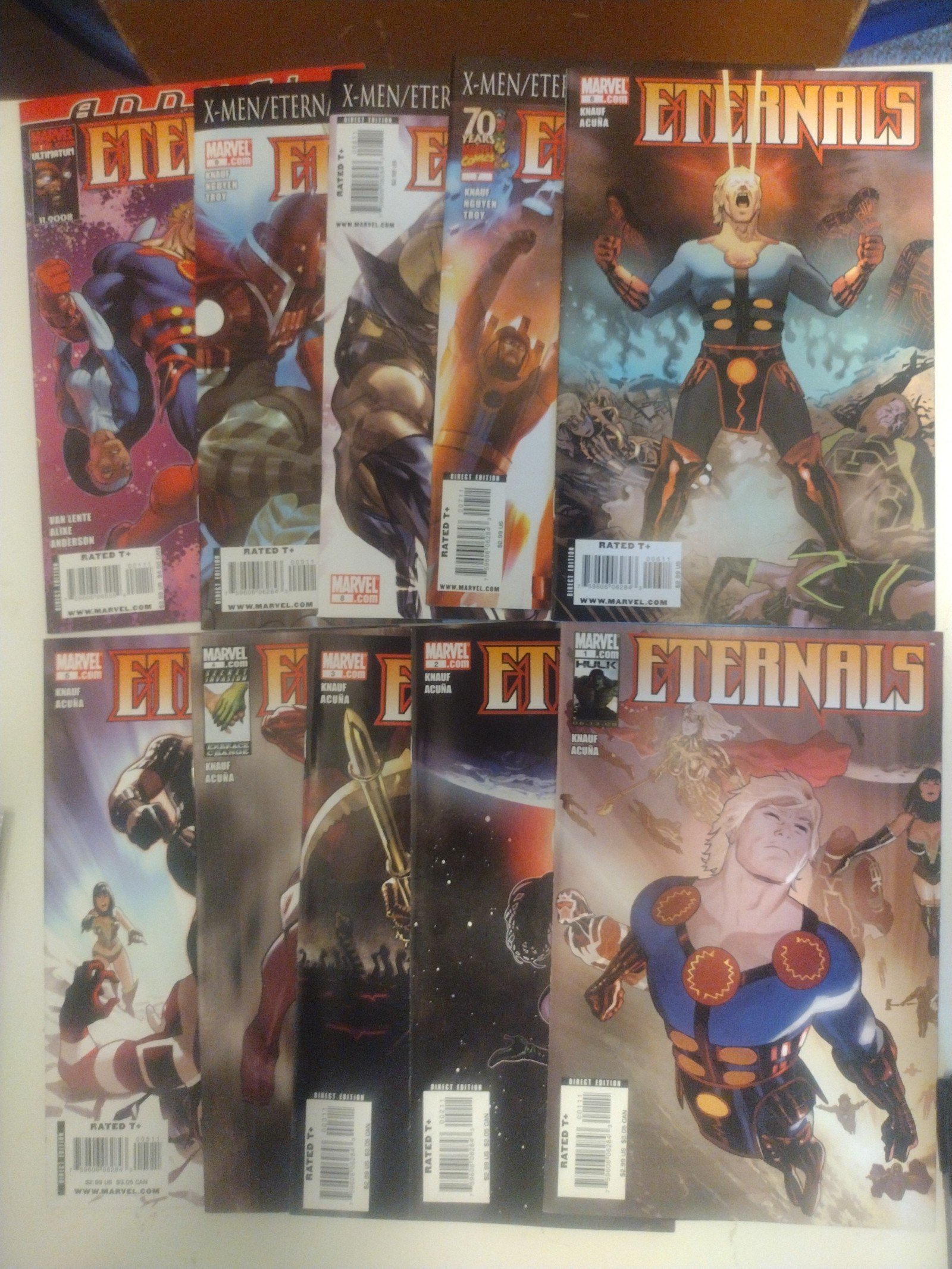 Eternals #1-9 + annual #1; 10 lot, 2008; like new condition, free shipping
