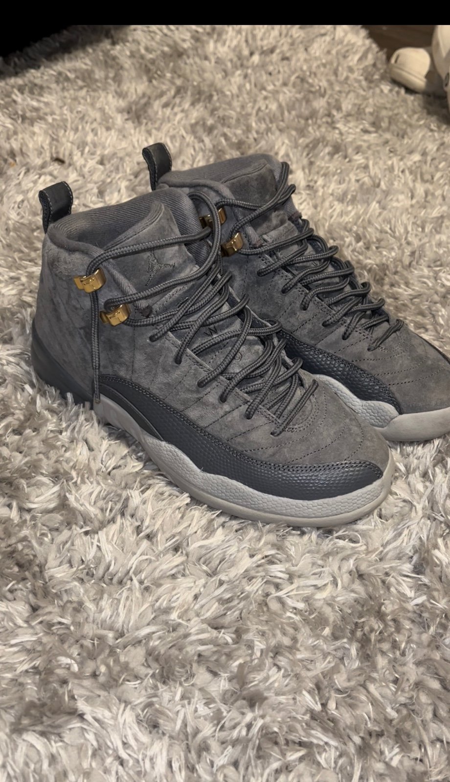 Jordan 12 dark grey suade