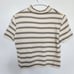 St. John Knit Striped Metallic Wool Blend Top 8 Quiet Luxury Designer Office