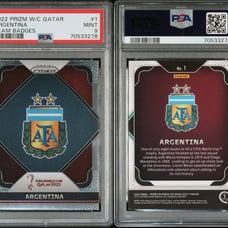 Argentina 2022 Prizm World Cup Tram Badge PSA 9 World Champions