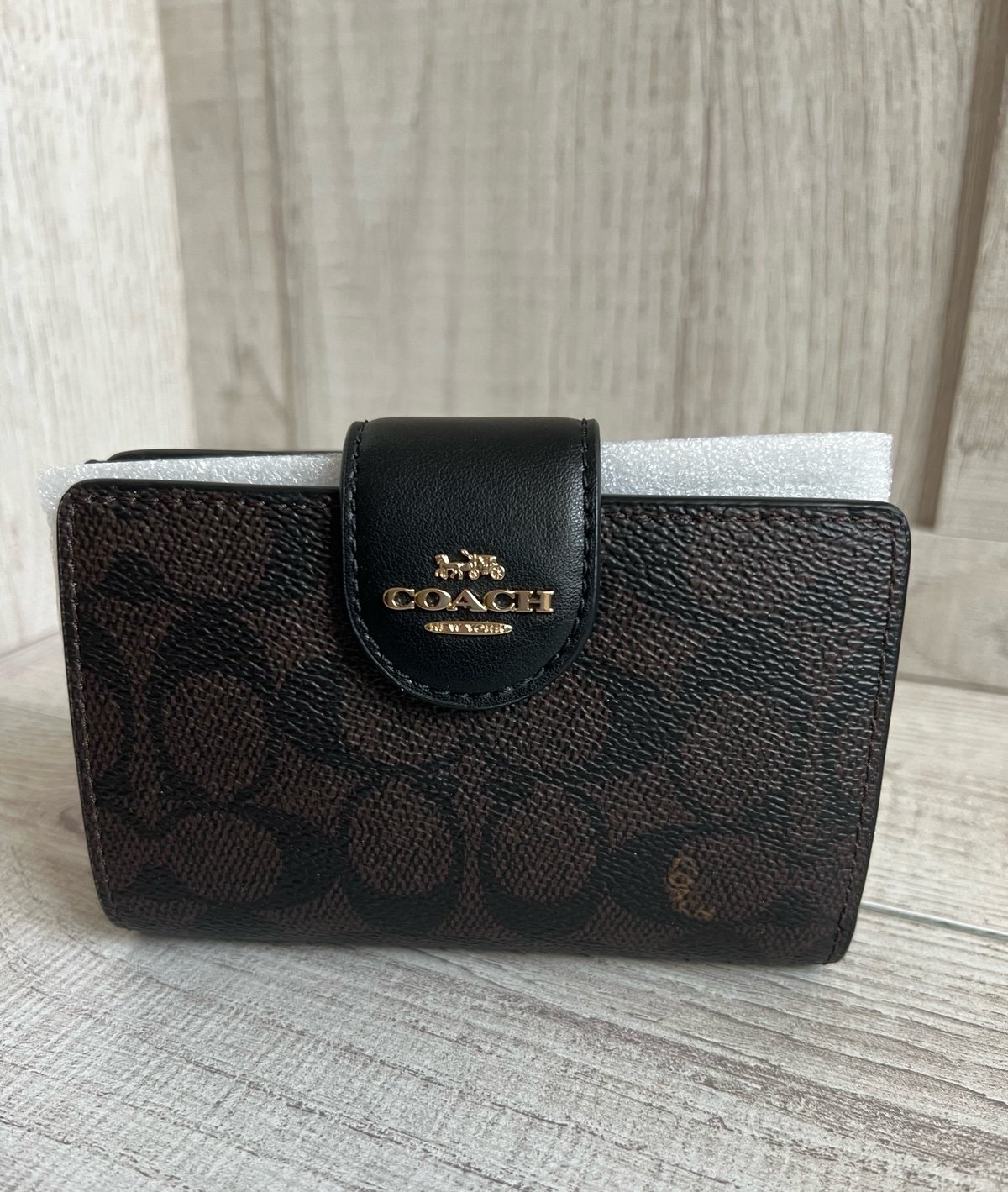 Coach Medium Corner Zip Wallet In Signature Canvas