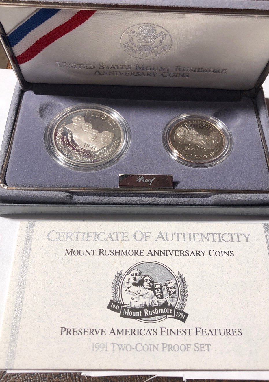 1991 Mount Rushmore Anniversary Coin Set