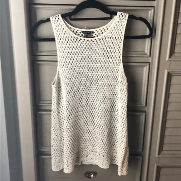 Theory linen mesh tank size medium