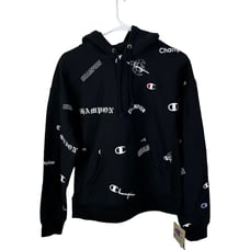 NEW Champion Reverse Weave Multi Font Logo Pullover Hoodie Size Medium