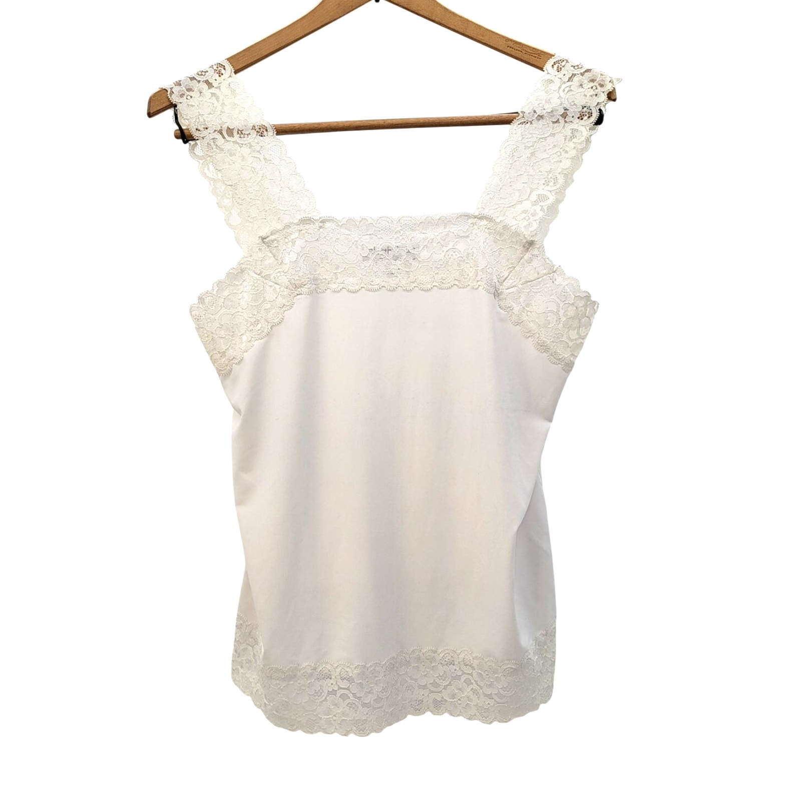 Y2k 2000s fairycore Romantic Victorian Delicate Lace Trim Layering Camisole sz M
