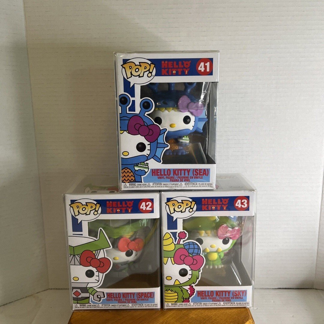 Funko Pop! Vinyl Sanrio Hello Kitty Bundle Sea(41),Space (42),Sky(43)w/protector