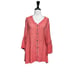 Ali Miles Orange Long Sleeve Lace Tunic Size Large