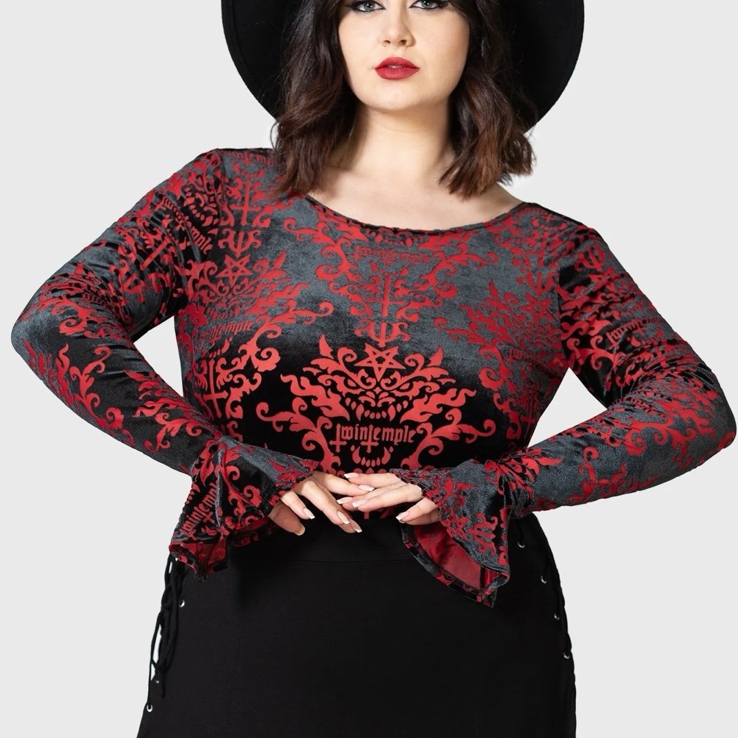 KILLSTAR ADVERSARY BODYSUIT  ADVERSARY. - Soft, stretch statement burnout velvet