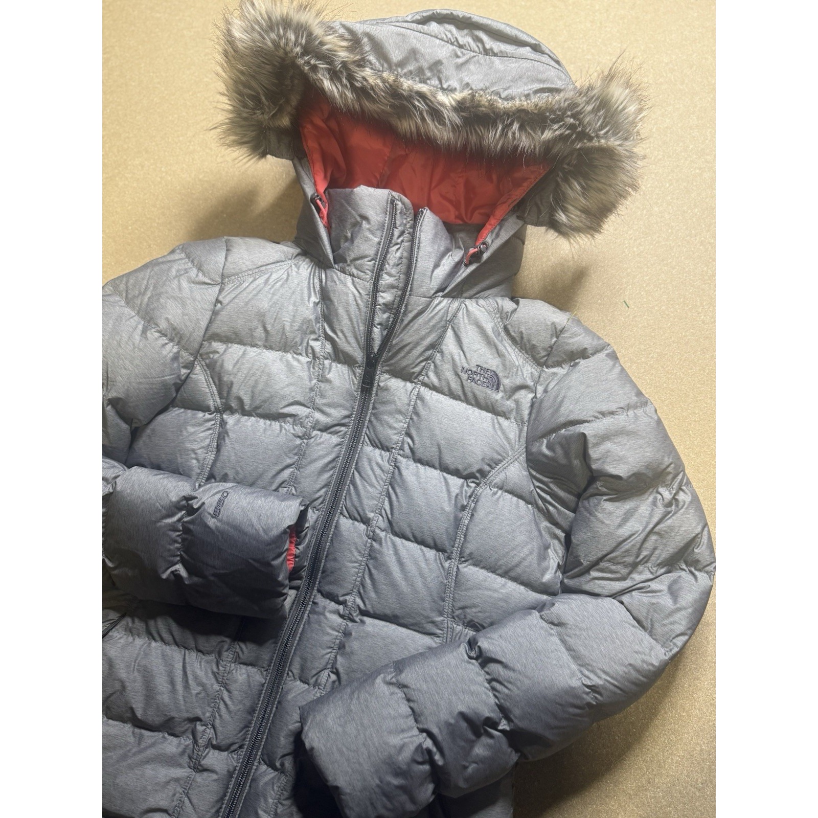 North Face Gotham II Women's Grey 550 Goose Down Hooded Jacket S/p 200