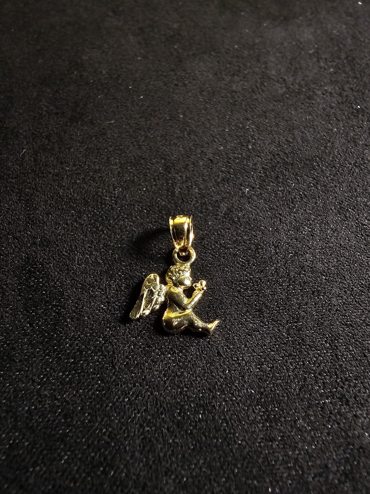 Solid 10K Gold Baby Angel Pendant