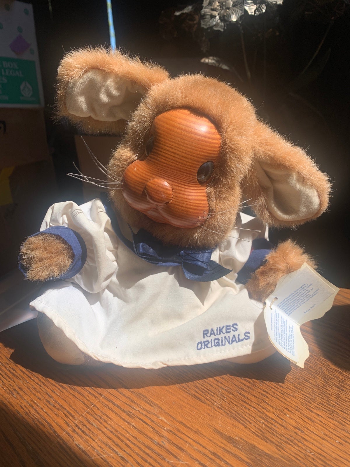 Robert Raikes, original wooden face rabbit, Betsy Ann