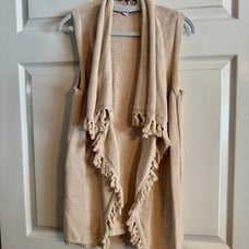 NWOT Lilly Pulitzer Gold Abbott Sweater Fringe Vest XS