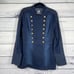 Venus Military Jean Jacket Distressed Gold Button Stretch Size 8