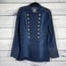 Venus Military Jean Jacket Distressed Gold Button Stretch Size 8
