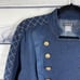 Venus Military Jean Jacket Distressed Gold Button Stretch Size 8