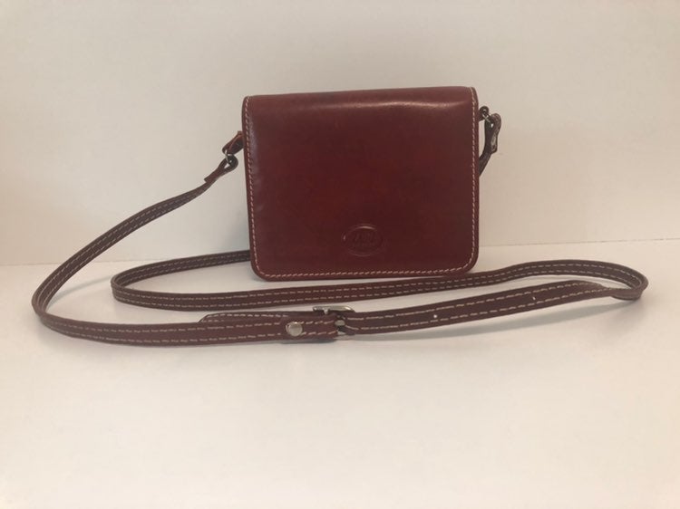 Red Mini Crossbody Purse Italian Leather