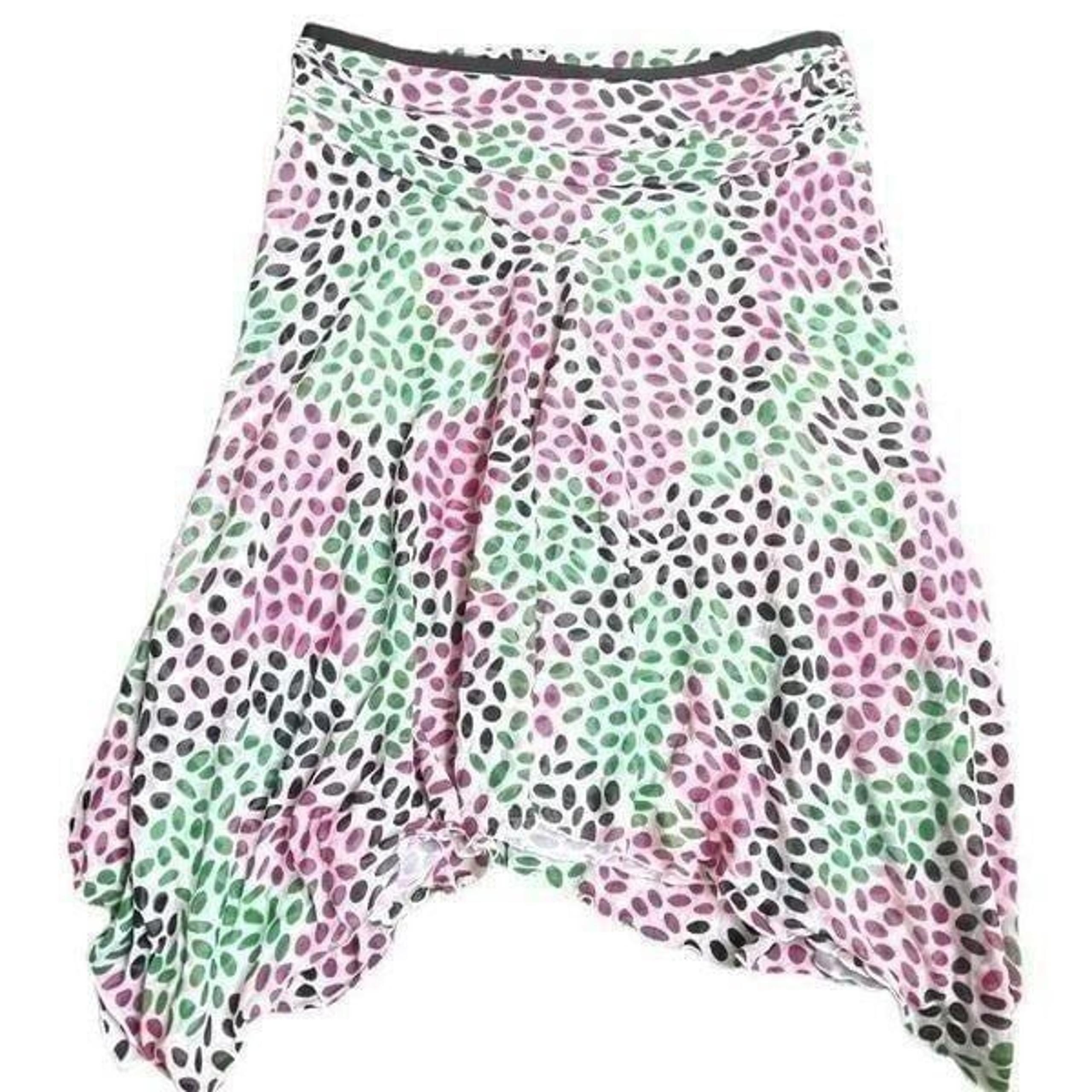 100% Silk Asymmetrical Polka Dot Skirt Size 4 - Diane von Furstenberg