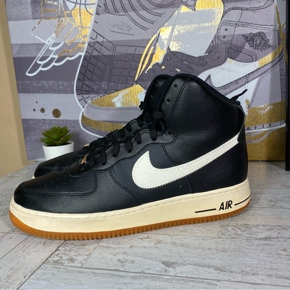 Nike “Rare” AF1 High Black White SPURS Mens size 11 Leather (315121-034) Shoes